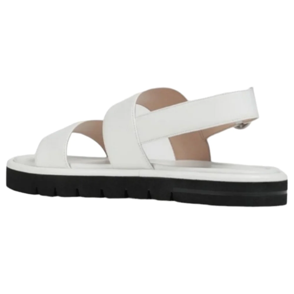 Stuart Weitzman Elodie Leather Sandals, Size 8, White, NIB